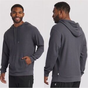 Feat Clothing Mens TreeCell Waffle Hoodie Long Sleeve Gray L